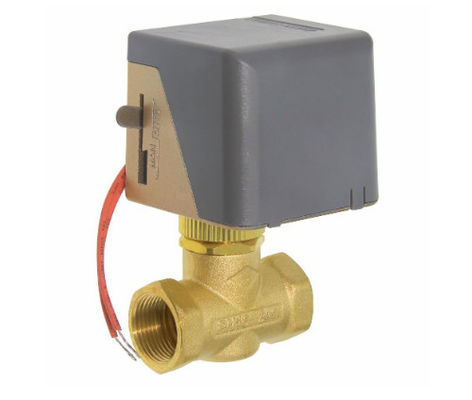 CE ROHS Forged Brass 2 Port Motorized Valve Nitrile Rubber Sealing